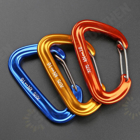 16KN Aluminum Carabiner Climbing Keychain Outdoor Snap Clip Lock Buckle