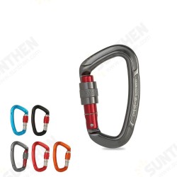 25KN Climbing Carabiner Safety Master Screw Lock D Shaped Buckle for Outdoor Hiking Adult/Teenager