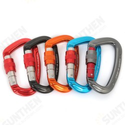 25KN Climbing Carabiner Safety Master Screw Lock D Shaped Buckle for Outdoor Hiking Adult/Teenager