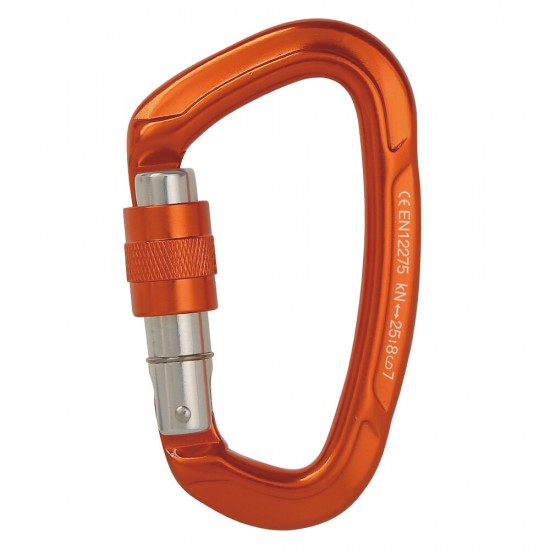 25KN Climbing Carabiner Safety Master Screw Lock D Shaped Buckle for Outdoor Hiking Adult/Teenager