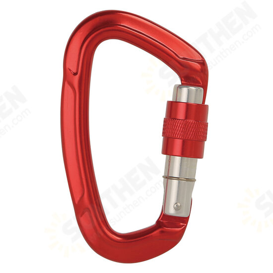 25KN Climbing Carabiner Safety Master Screw Lock D Shaped Buckle for Outdoor Hiking Adult/Teenager