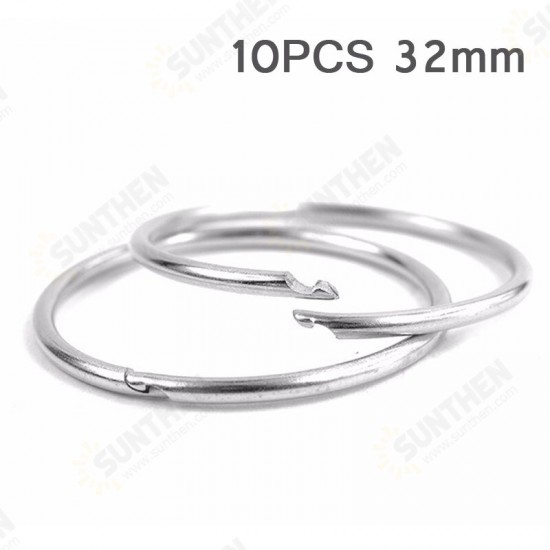 10PCS 32mm Diameter Outdoor EDC Key Ring Buckle Metal Round Chain Quick Release Clamp Ring