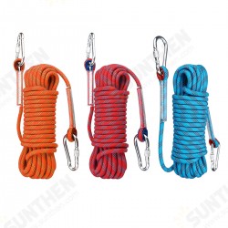 10mx10mm Double Buckle Rock Climbing Rope Outdoor Sports Hiking Climbing Downhill Safety Rope 10mx10mm Double Buckle Rock Climbing Rope Outdoor Sports Hiking Climbing Downhill Safety Rope