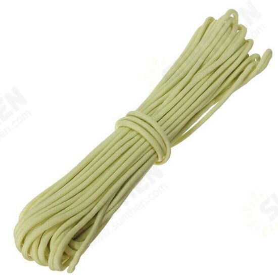 50ft Nylon Reflective Paracord Parachute Cord String 9 Core 550lb Luminous Glow Camping Hiking Rope