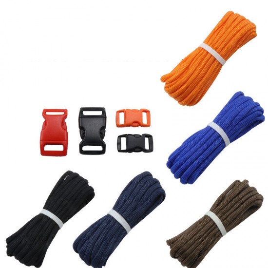 5Pcs/Set Outdoor EDC DIY Paracord Parachute Rope Cord Lanyard Survival Bracelet Knit Weaving Toos Kit With Buckle