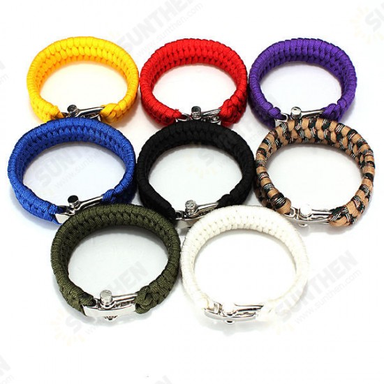 7 Strands ParaCord Bracelet String Cord Hand Ring With Quick Release Shackle Buckle For Survival