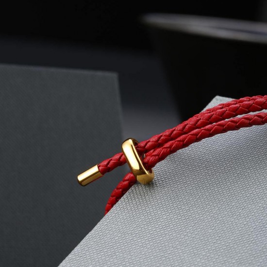 25/44cm Genuine Leather Bracelet 316 Steel Buckle Hand Strap Wristband for Men Women