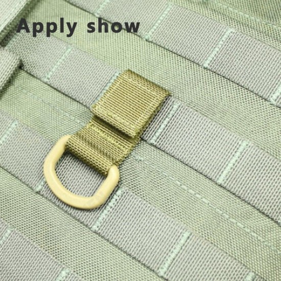 Military Tactical Carabiner Nylon Strap Buckle Hook Belt Hanging Keychain D-shaped Ring Molle System