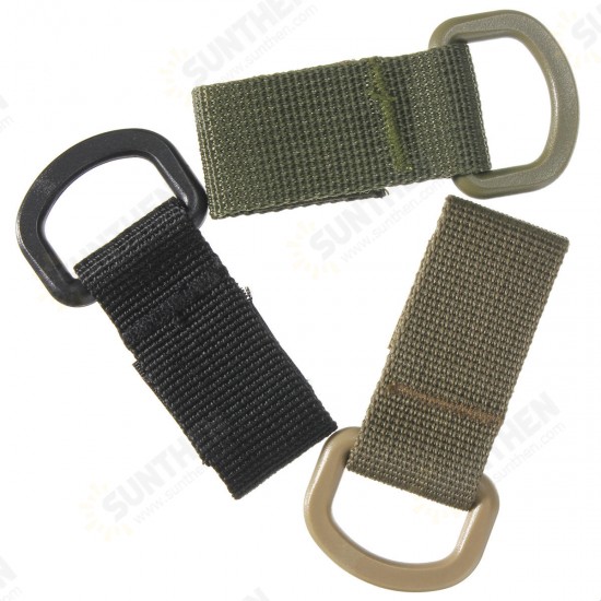 Military Tactical Carabiner Nylon Strap Buckle Hook Belt Hanging Keychain D-shaped Ring Molle System