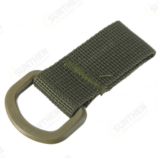 Military Tactical Carabiner Nylon Strap Buckle Hook Belt Hanging Keychain D-shaped Ring Molle System