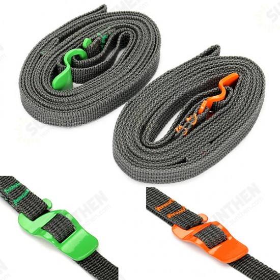 Outdoor Camp Binding Rope Tie-Up Ribbon Adjustable Puller Strap With Buckle Hook For Travel Luggage