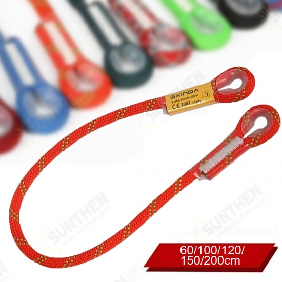 Outdoor Camping Hiking Safety Rope Rock Climbing Rope Sling Loop Rope Life Rope-Orange 60/100/120/150/200cm