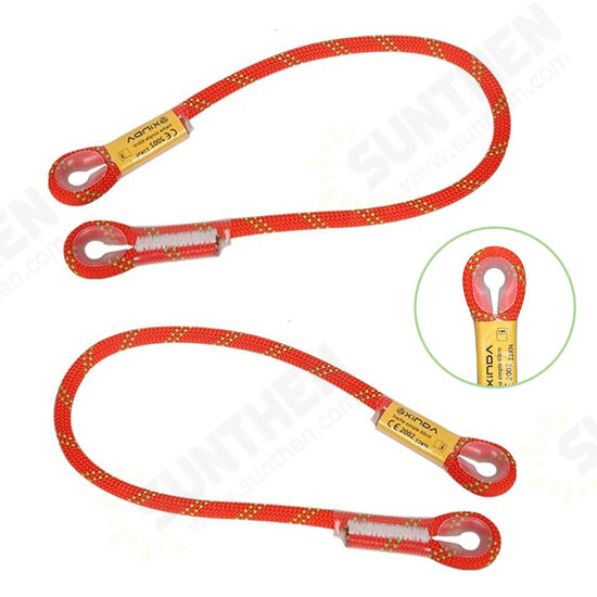 Outdoor Camping Hiking Safety Rope Rock Climbing Rope Sling Loop Rope Life Rope-Orange 60/100/120/150/200cm