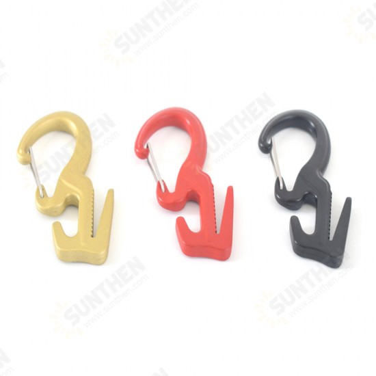 Outdoor Hiking Climbing Durable 9-Shaped 25KG Bearing Carabiner with 2M Rope-Black/Red/Gold