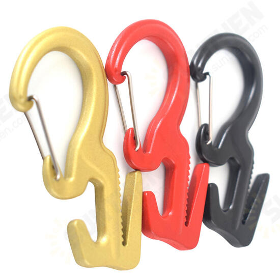 Outdoor Hiking Climbing Durable 9-Shaped 25KG Bearing Carabiner with 2M Rope-Black/Red/Gold