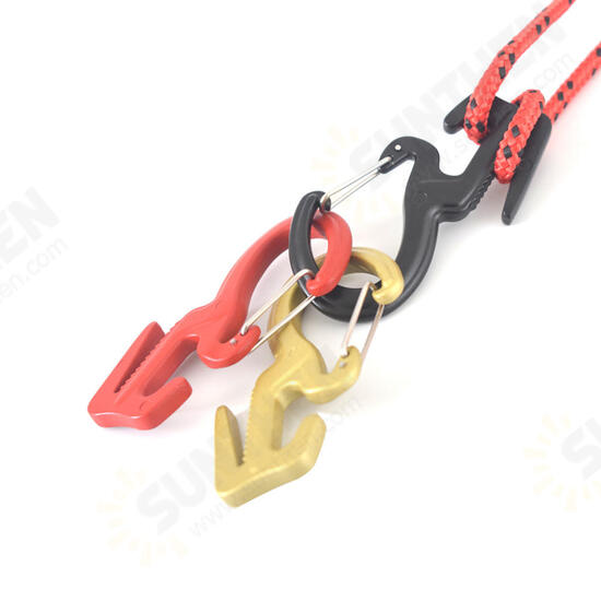 Outdoor Hiking Climbing Durable 9-Shaped 25KG Bearing Carabiner with 2M Rope-Black/Red/Gold