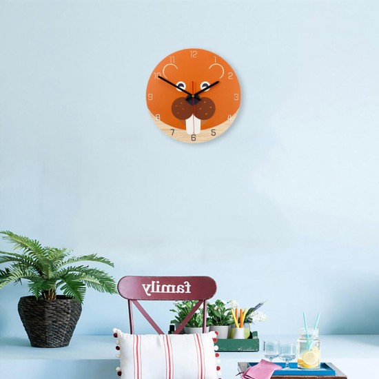 28cm Animal Mute Round Wall Clock Modern Home Living Room Kitchen Watch Decor