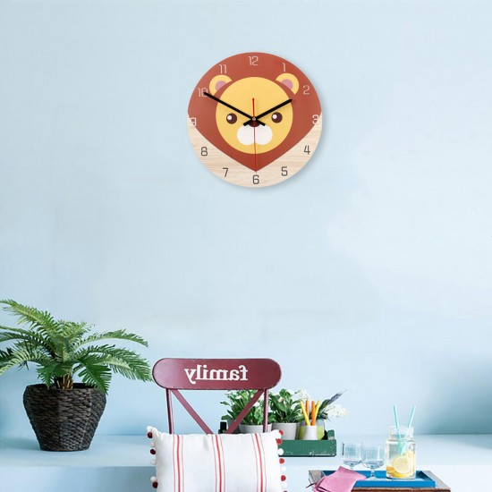 28cm Animal Mute Round Wall Clock Modern Home Living Room Kitchen Watch Decor