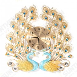 3D Peacock Wall Clock Large Accurate Mute Metal Art Creative Decor Home 3D Peacock Wall Clock Large Accurate Mute Metal Art Creative Decor Home