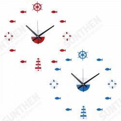 Acrylic Mediterranean Style DIY Wall Clock Buoy Small Fish Bell DIY Mute Wall Clock Acrylic Mediterranean Style DIY Wall Clock Buoy Small Fish Bell DIY Mute Wall Clock