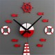 Acrylic Mediterranean Style DIY Wall Clock Buoy Small Fish Bell DIY Mute Wall Clock