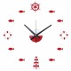 Acrylic Mediterranean Style DIY Wall Clock Buoy Small Fish Bell DIY Mute Wall Clock