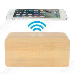 3 in 1 Qi Wireless Charger & LED Digital Alarm Clock & Thermometer Modern Wooden 3 in 1 Qi Wireless Charger & LED Digital Alarm Clock & Thermometer Modern Wooden