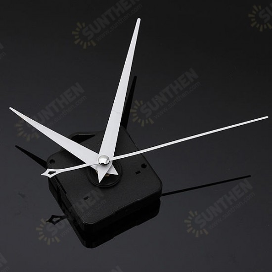 DIY White Triangle Hands Quartz Black Wall Clock Movement Mechanism