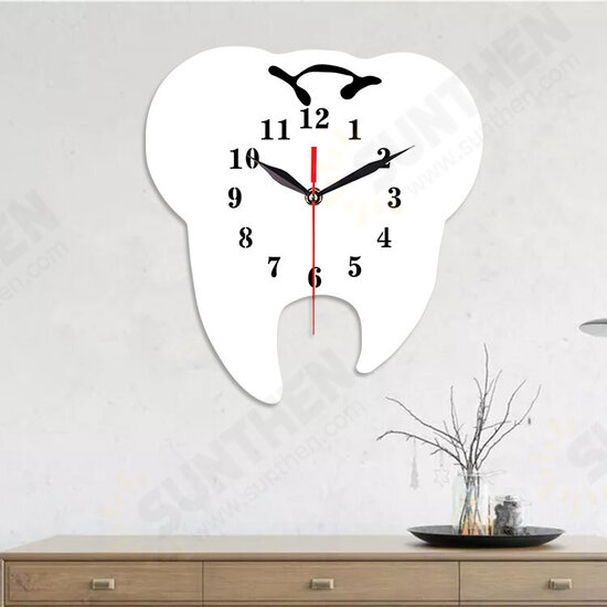 ECY056 Tooth Shape Wall Clock Quartz Wall Clock 3D Wall Clock For Home Office Decorations