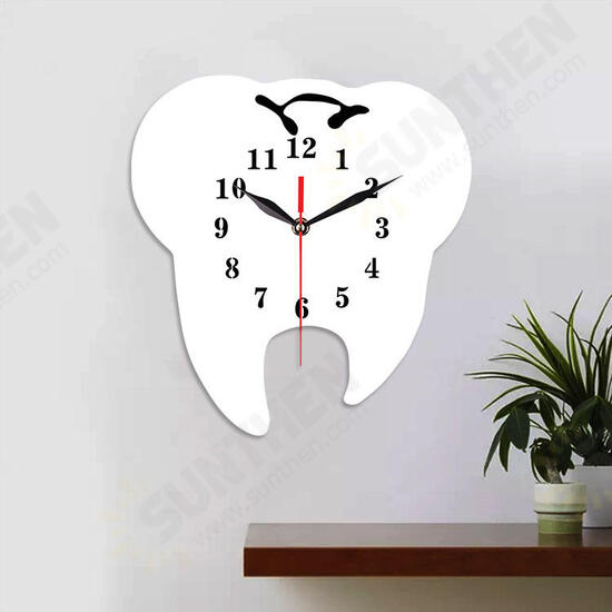 ECY056 Tooth Shape Wall Clock Quartz Wall Clock 3D Wall Clock For Home Office Decorations