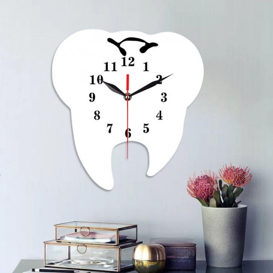 ECY056 Tooth Shape Wall Clock Quartz Wall Clock 3D Wall Clock For Home Office Decorations