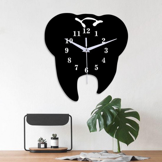 ECY056 Tooth Shape Wall Clock Quartz Wall Clock 3D Wall Clock For Home Office Decorations