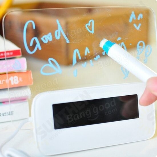 Model B Fluorescent Message Board Alarm Clock Memo Calendar Thermometer Light