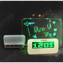 Model B Fluorescent Message Board Alarm Clock Memo Calendar Thermometer Light Model B Fluorescent Message Board Alarm Clock Memo Calendar Thermometer Light