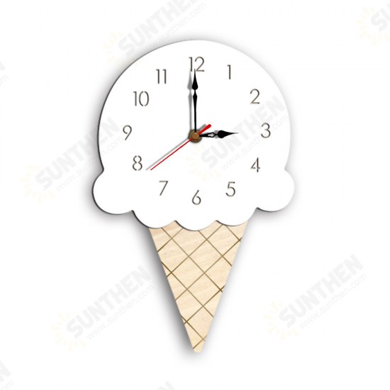 Home Cartoon Creative Wall Clock Living Room Acrylic Ice Cream Children's Clock