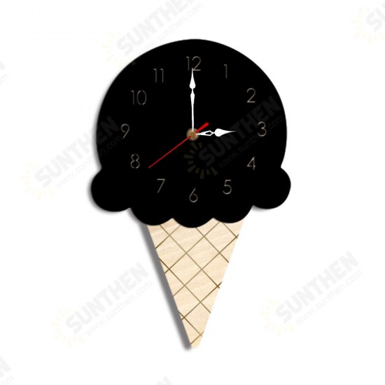 Home Cartoon Creative Wall Clock Living Room Acrylic Ice Cream Children's Clock