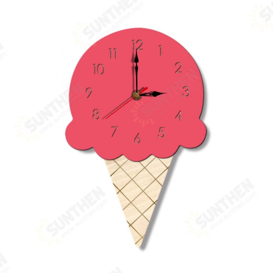 Home Cartoon Creative Wall Clock Living Room Acrylic Ice Cream Children's Clock