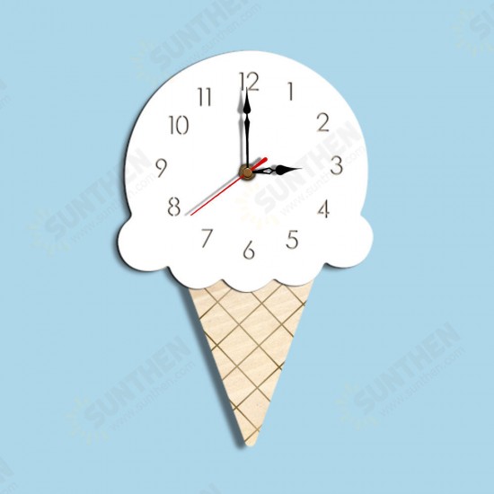 Home Cartoon Creative Wall Clock Living Room Acrylic Ice Cream Children's Clock