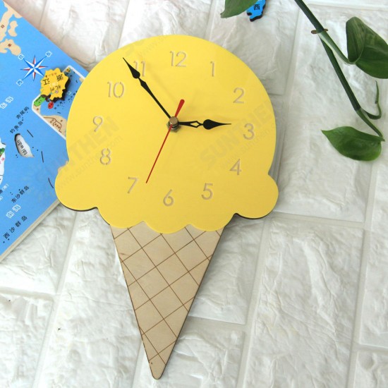 Home Cartoon Creative Wall Clock Living Room Acrylic Ice Cream Children's Clock