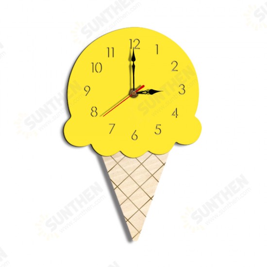 Home Cartoon Creative Wall Clock Living Room Acrylic Ice Cream Children's Clock