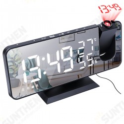 LED Mirror Alarm Clock Big Screen Temperature and Humidity Display with Radio and Time Projection Function Electronic Clock Rechargeable LED Mirror Alarm Clock Big Screen Temperature and Humidity Display with Radio and Time Projection Function Electronic Clock Rechargeable