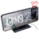 LED Mirror Alarm Clock Big Screen Temperature and Humidity Display with Radio and Time Projection Function Electronic Clock Rechargeable