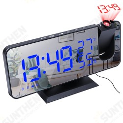 LED Mirror Alarm Clock Big Screen Temperature and Humidity Display with Radio and Time Projection Function Electronic Clock Rechargeable LED Mirror Alarm Clock Big Screen Temperature and Humidity Display with Radio and Time Projection Function Electronic Clock Rechargeable