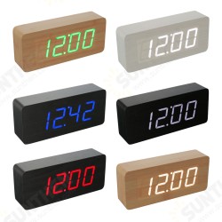Multifunctional Wooden Digital Clock Two Modes Default Display Time Built-in Battery Voice Control Switch on/off Multifunctional Wooden Digital Clock Two Modes Default Display Time Built-in Battery Voice Control Switch on/off