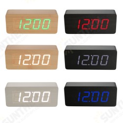 Multifunctional Wooden Digital Clock Two Modes Default Display Time Built-in Battery Voice Control Switch on/off Multifunctional Wooden Digital Clock Two Modes Default Display Time Built-in Battery Voice Control Switch on/off