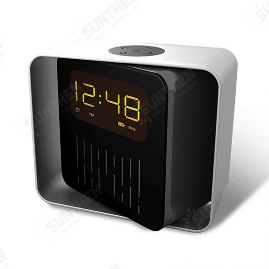 USB Charging LED BT/TF/FM bluetooth Speaker 360 Rotation Radio Alarm Clock