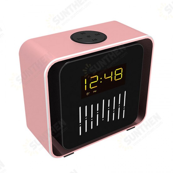 USB Charging LED BT/TF/FM bluetooth Speaker 360 Rotation Radio Alarm Clock