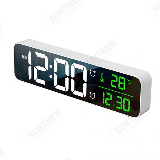 USB LED 3D Music Dual Alarm Clock Thermometer Temperature Date HD LED Display Electronic Desktop Digital Table Clocks