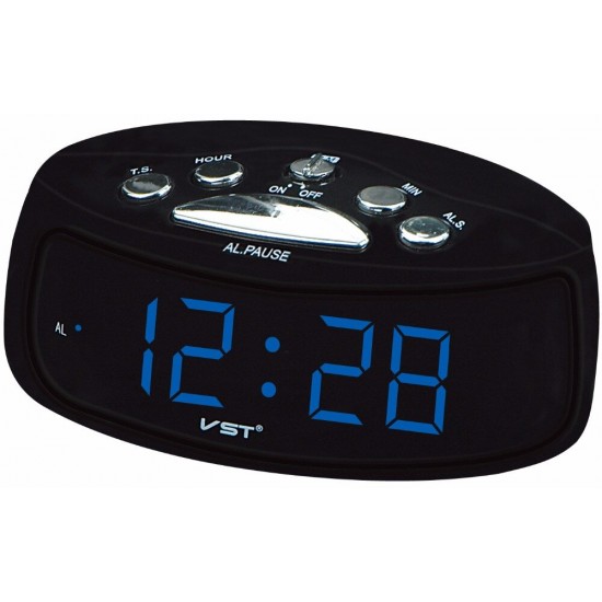 VST ST-9 EU Plug AC Power Desktop Led Digital Alarm Clock With Blue Red Green Backlight