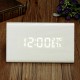 Voice-activated Triangle Alarm Clock Humidity Temperature Sensing Wooden Desk Clock LED Digital Display Alarm Clock